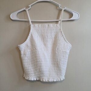 White Smocked Women's Top